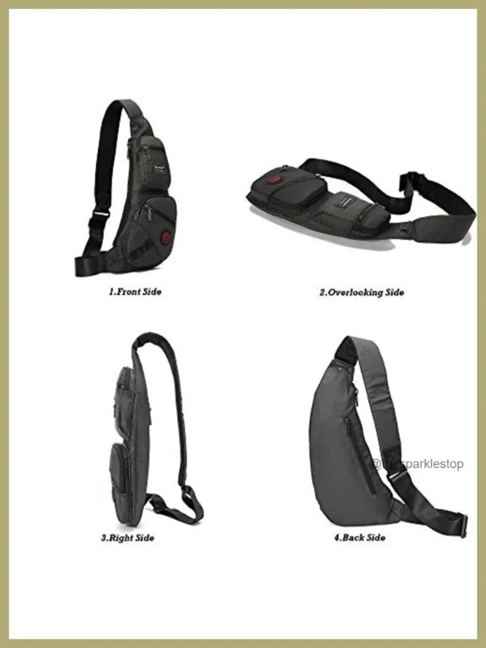 Nylon Sling Bag Crossbody Backpack for Travel Hiking Concealed Carry